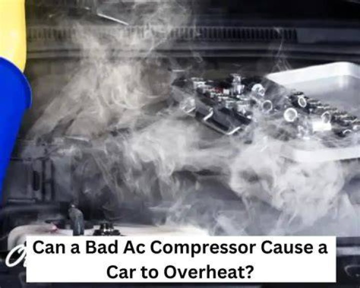 Can a bad AC compressor cause a car to overheat?