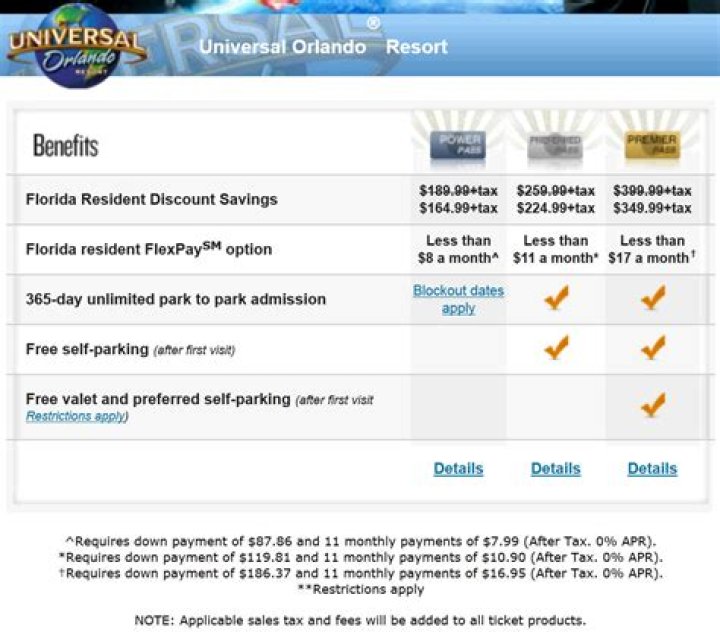 Can you pay monthly for Universal Studios?