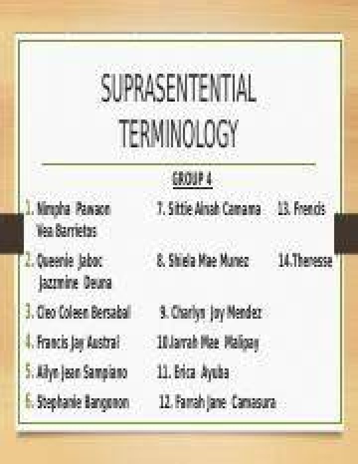 What is Suprasentential?
